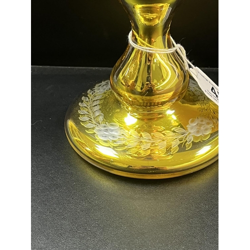 45 - STUNNING VICTORIAN VARNISH & CO OF LONDON MERCURY GLASS LARGE GOBLET IN GOLDEN/YELLOW COLOUR. SUPERB... 