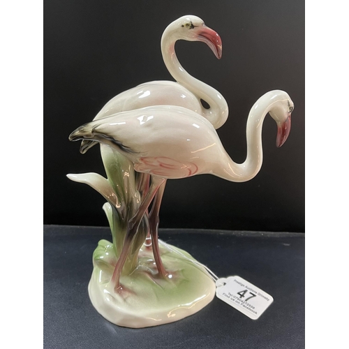 47 - PORCELAIN FLAMINGOS MADE BY THE AUSTRIAN FIRM KERAMOS CIRCA 1920’S/30’S POSSIBLY DESIGNED BY JOSEF L... 