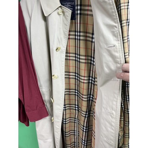 59 - BURBERRY SHIRTS X2 RED SHIRT IS A LARGE THE CHECK SHIRT IS A MEDIUM ALSO A BURBERRY TRENCH COAT WHIC... 