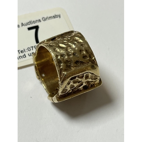 7 - STUNNING HEAVY 9CT GOLD BUCKLE RING SIZE Z+3 35.91 GRAMS