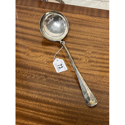 73 - MAPPIN & WEBB STERLING SILVER RAT TAIL LADLE 30CM LONG 253 GRAMS