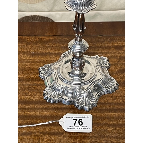 76 - STUNNING STERLING SILVER DOUBLE CANDELABRA BIRMINGHAM 1943 29.5CM TALL 28.5CM WIDE NOT WEIGHTED WEIG... 