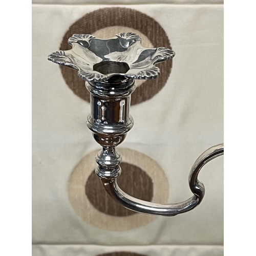 76 - STUNNING STERLING SILVER DOUBLE CANDELABRA BIRMINGHAM 1943 29.5CM TALL 28.5CM WIDE NOT WEIGHTED WEIG... 