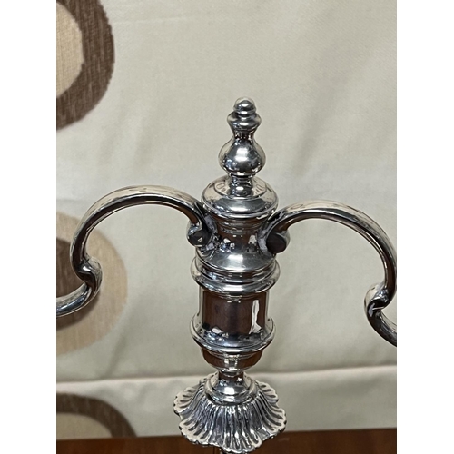 76 - STUNNING STERLING SILVER DOUBLE CANDELABRA BIRMINGHAM 1943 29.5CM TALL 28.5CM WIDE NOT WEIGHTED WEIG... 