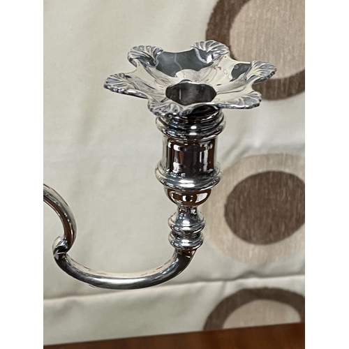 76 - STUNNING STERLING SILVER DOUBLE CANDELABRA BIRMINGHAM 1943 29.5CM TALL 28.5CM WIDE NOT WEIGHTED WEIG... 