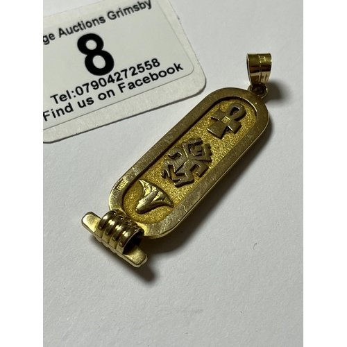 8 - 18CT GOLD ASIAN PENDANT 11.67 GRAMS