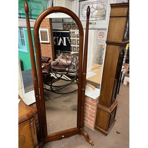 80 - STUNNING TALL SOLID WOOD DRESSING MIRROR 184CM TALL 68CM WIDE