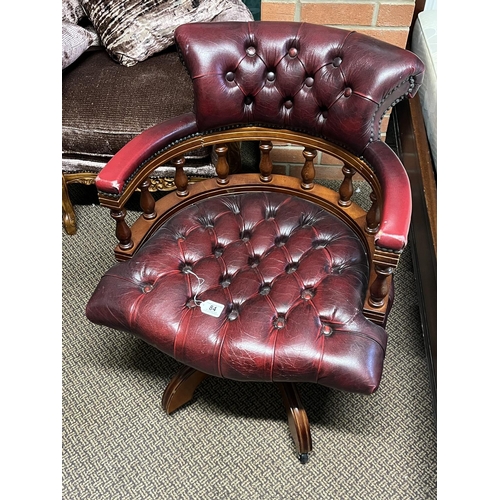 84 - OX BLOOD CHESTERFIELD CAPTAINS CHAIR