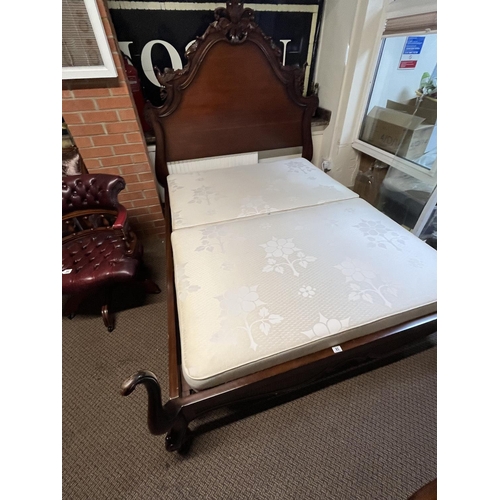 85 - AND SO TO SLEEP KING SIZE CARVED SOLID WOOD BED. THIS BED COST OVER 6000 POUND WHEN BOUGHT IT DOES H... 