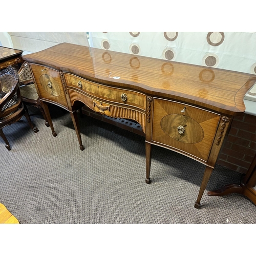 86 - POLISHED WOOD SIDEBOARD 182CM WIDE 52CM DEEP 92CM TALL