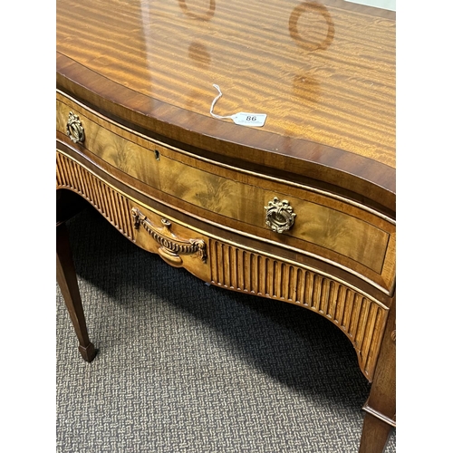 86 - POLISHED WOOD SIDEBOARD 182CM WIDE 52CM DEEP 92CM TALL