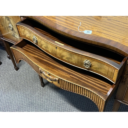 86 - POLISHED WOOD SIDEBOARD 182CM WIDE 52CM DEEP 92CM TALL