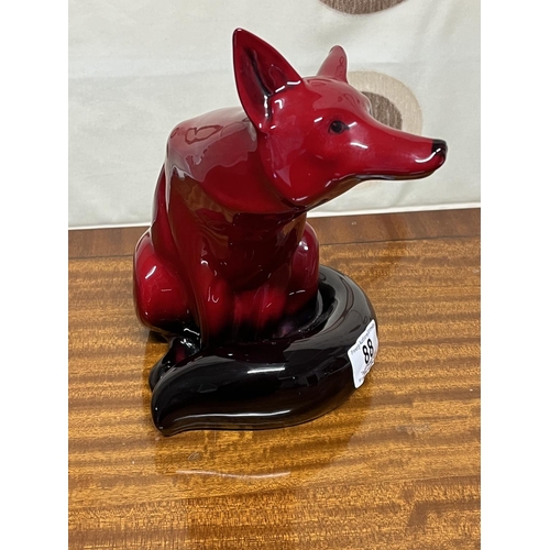 88 - FLAMBÉ FOX BY ROYAL DOULTN LARGE SEATED MODEL STUNNING QUALITY ITEM FROM ROYAL DOULTON IN A RED FLAM... 