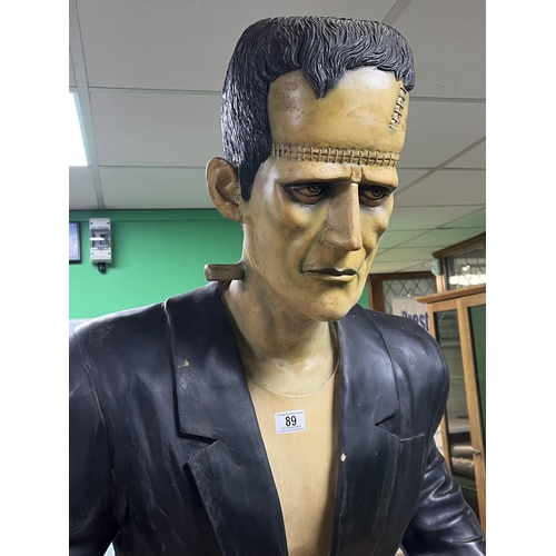 89 - GIANT FRANKENSTEIN EX FAIRGROUND HAUNTED HOUSE PIECE EITHER FIBREGLASS OR RESIN IT STADS A MASSIVE 6... 