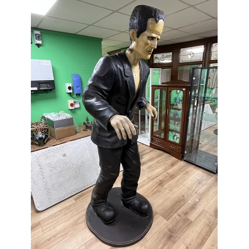 89 - GIANT FRANKENSTEIN EX FAIRGROUND HAUNTED HOUSE PIECE EITHER FIBREGLASS OR RESIN IT STADS A MASSIVE 6... 