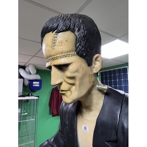 89 - GIANT FRANKENSTEIN EX FAIRGROUND HAUNTED HOUSE PIECE EITHER FIBREGLASS OR RESIN IT STADS A MASSIVE 6... 