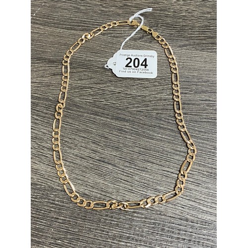 204 - 9CT GOLD FIGARO NECKLACE 20