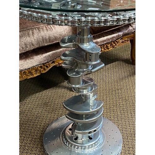 251 - SPANNER TABLE HAND MADE UNIQUE TABLE WOULD LOOK FABULOUS IN ANY HOME VERY MODERN LOOKING. 27.5