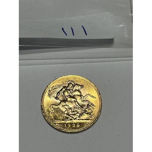 111 - 1930 FULL GOLD SOVEREIGN IN VERY GOOD CONDITION