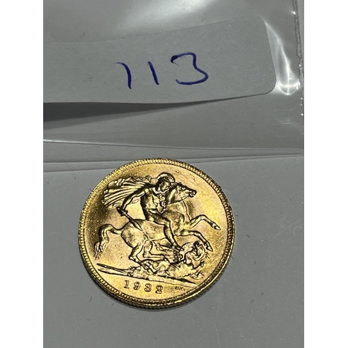 113 - 1932 FULL GOLD SOVEREIGN IN VERY GOOD CONDITION