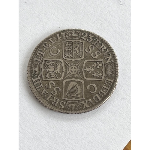 14 - 1723 KING GEORGE I SILVER SHILLING SSC