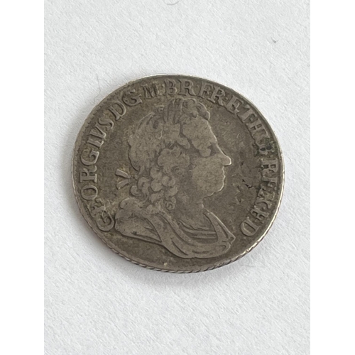 14 - 1723 KING GEORGE I SILVER SHILLING SSC