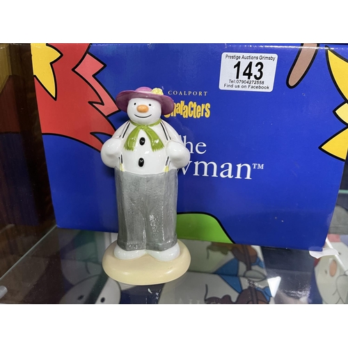 143 - COALPORT CHARACTERS THE SNOWMAN FIRST EDITION DRESSING UP