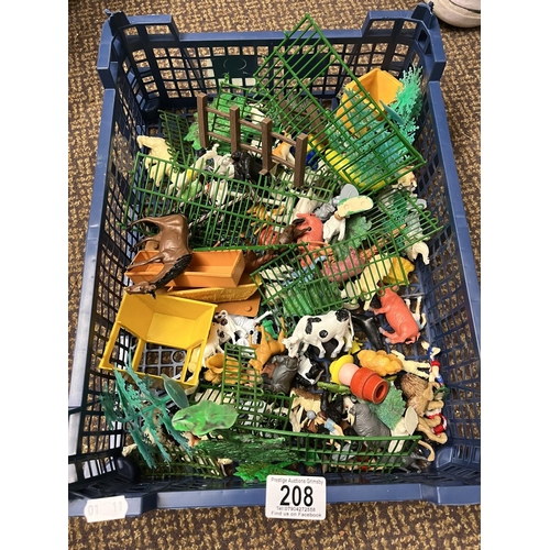 208 - VINTAGE PLASTIC TOYS INCLUDING FARMYARD ANIMALS