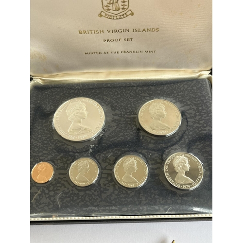 23 - BRITISH VIRGIN ISLANDS PROOF SET 1974 WITH SILVER DOLLAR