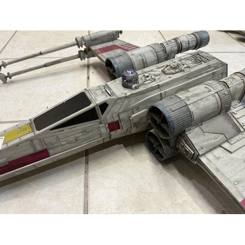 238 - VINTAGE STAR WARS WEATHERED X WING FIGHTER APPROX 75CM LONG BY 65CM WIDE