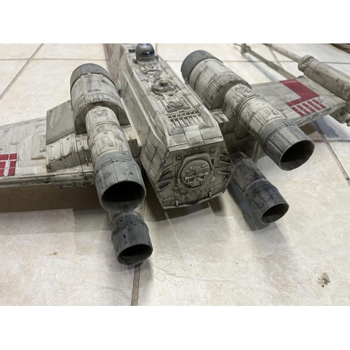 238 - VINTAGE STAR WARS WEATHERED X WING FIGHTER APPROX 75CM LONG BY 65CM WIDE