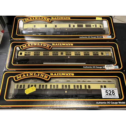 528 - 3 X PALITOY MAINLINE COACHES AS SEEN IN THE PICTURE