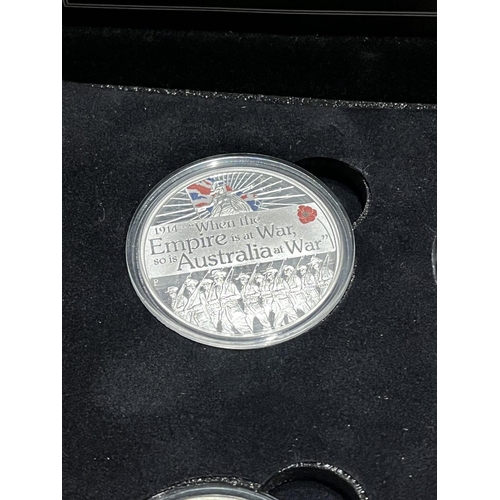 72 - FIRST WORLD WAR ALLIES FINE SILVER BOXED COIN COLLECTION INCLUDES 102 AUSTRALIA DOLLAR, CANADA 23G D... 