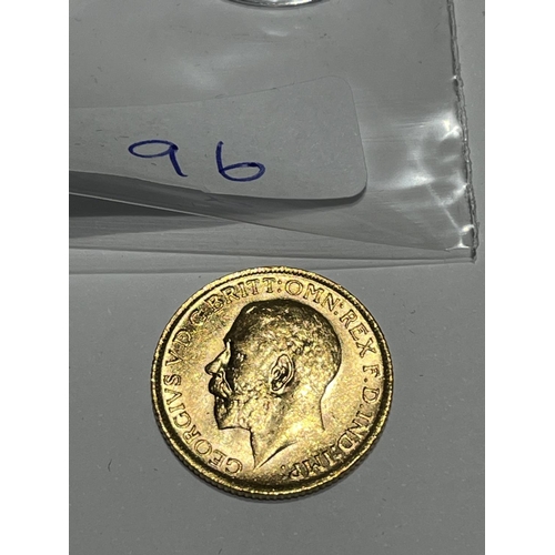 96 - 1915 FULL GOLD SOVEREIGN IN VERY GOOD CONDITION