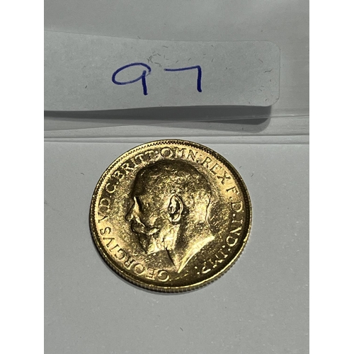 97 - 1916 FULL GOLD SOVEREIGN IN VERY GOOD CONDITION