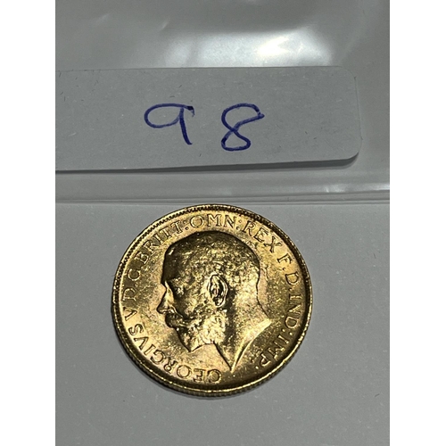 98 - 1917 FULL GOLD SOVEREIGN IN VERY GOOD CONDITION