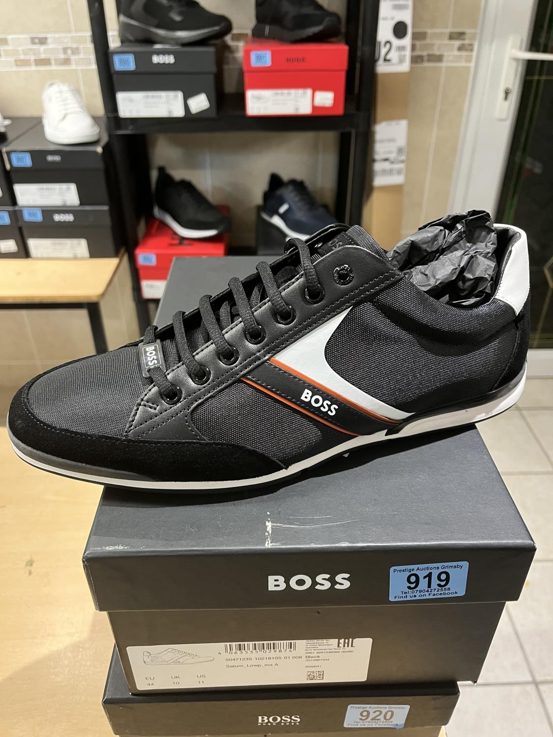 HUGO BOSS TRAINERS STYLE SATURN LOAP MXA COLOUR BLACK SIZE 10