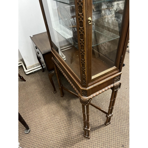 105 - SMALL DISPLAY CABINET WITH SIDE OPENING DOORS NICE DESIGN LIGHTS UP SIZE APPROX 62CM WIDE 150CM TALL... 