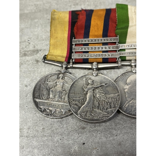 128 - GROUP OF LINCOLNSHIRE REGIMENT MEDALS NAMED TO H.P SALMON BAR INCLUDES MEDALS THROUGH VICTORIAN CAMP... 