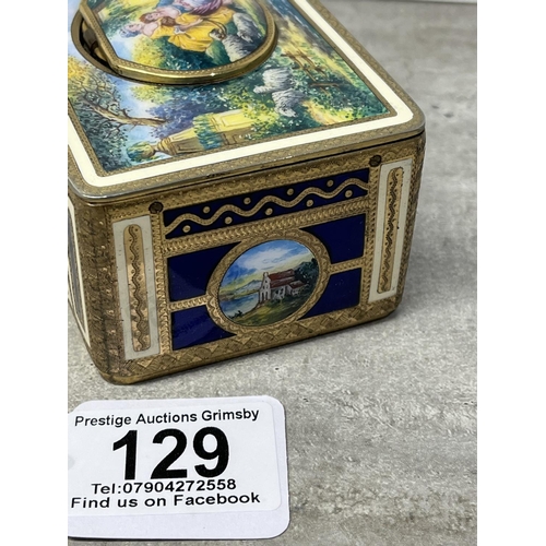 129 - A GERMAN ENAMELED & GILT METAL SINGING BIRD AUTOMATON WORKS ATTRIBUTED TO KARL GRIESBAUM STUNNING CO... 