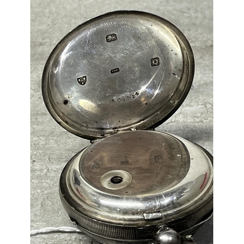 131 - STERLING SILVER POCKET WATCH THE EXPRESS ENGLISH LEVER NAMED TO J.G GRAVES OF SHEFFIELD BEVELED GLAS... 