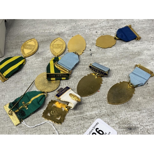 136 - ASSORTED MASONIC MEDALS ETC