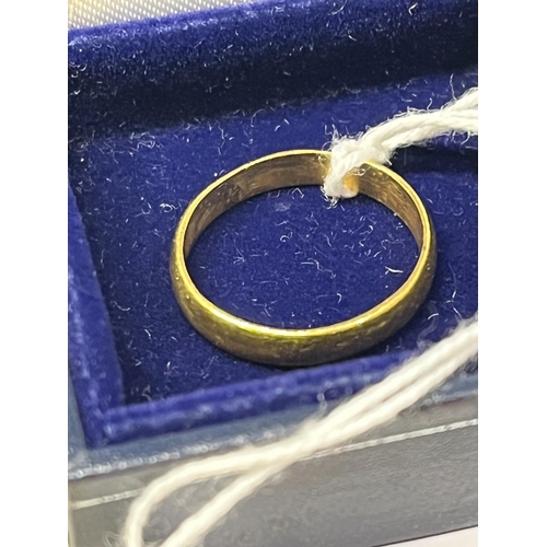 165 - 22CT GOLD WEDDING BAND SIZE N 3.69G