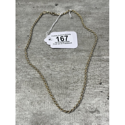 167 - STERLING SILVER ROPE NECKLACE 13.29G