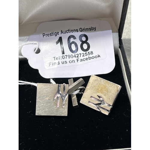 168 - STERLING SILVER BRITISH RAIL CUFFLINKS 21.34G