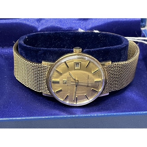 181 - 9CT GOLD TISSOT VIZODATE SEASTAR 7 WATCH IN WORKING ORDER BUT WOULD BENEFIT FROM A SERVICE A VERY AT... 