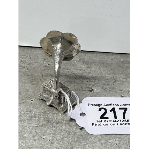 217 - STERLING SILVER GRAMOPHONE 26G