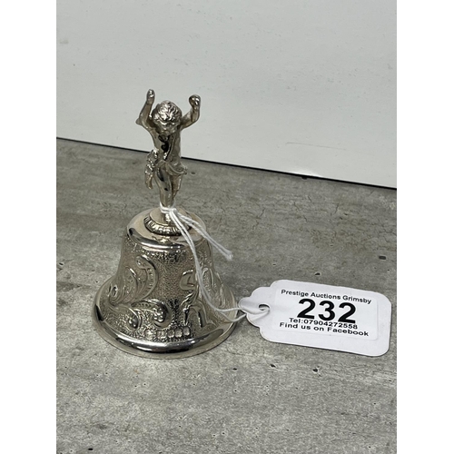 232 - STERLING SILVER CHERUB BELL 160.77G