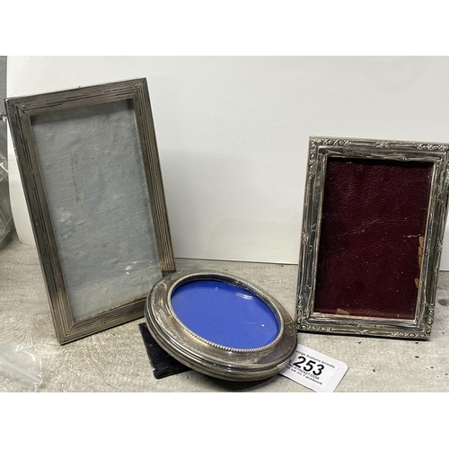 253 - 3 X STERLING SILVER PICTURE FRAMES