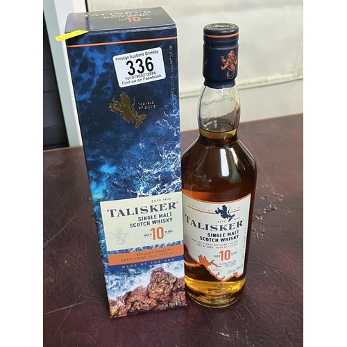 336 - 70CL BOTTLE OF TALISKER SINGLE MALT SCOTCH WHISKEY IN CARDBOARD BOX